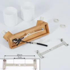 Luminaires Scandinaves-hofstein Plafonnier Tercier Argent Oxydé, Écru, 2 lumières