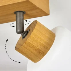 Luminaires Scandinaves-hofstein Plafonnier Tercier Argent Oxydé, Écru, 2 lumières