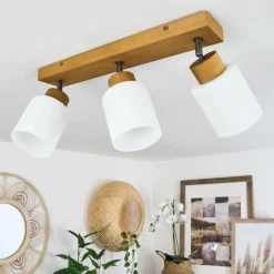 Luminaires Scandinaves-hofstein Plafonnier Tercier Argent Oxydé, Écru, 3 lumières