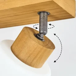 Luminaires Scandinaves-hofstein Plafonnier Tercier Argent Oxydé, Écru, 3 lumières