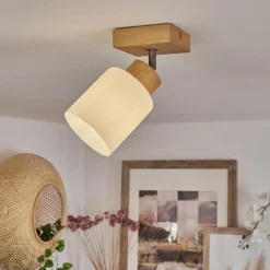 Luminaires Scandinaves-hofstein Plafonnier Tercier Argent Oxydé, Écru, 1 lumière