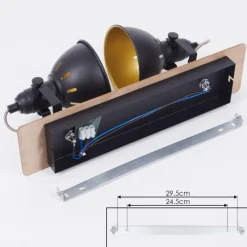 Lampes Dorées-hofstein Plafonnier Tina Bois foncé, Écru, Noir, 2 lumières