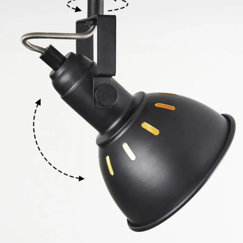 Lampes Dorées-hofstein Plafonnier Tina Bois foncé, Écru, Noir, 2 lumières