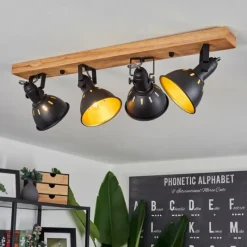 Lampes Dorées-hofstein Plafonnier Tina Brun, Noir, 4 lumières