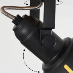 Lampes Dorées-hofstein Plafonnier Tina Brun, Noir, 2 lumières