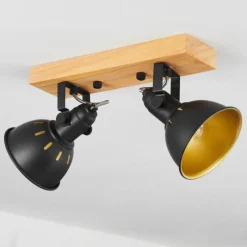 Lampes Dorées-hofstein Plafonnier Tina Brun, Noir, 2 lumières