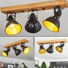 Lampes Dorées-hofstein Plafonnier Tina Brun, Noir, 3 lumières