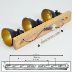 Lampes Dorées-hofstein Plafonnier Tina Brun, Noir, 3 lumières