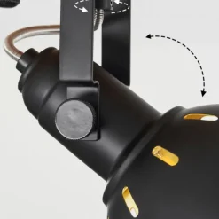 Lampes Dorées-hofstein Plafonnier Tina Brun, Noir, 3 lumières