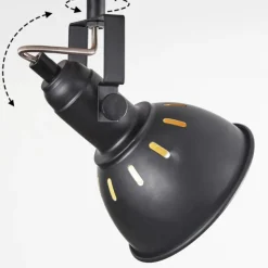 Lampes Dorées-hofstein Plafonnier Tina Chrome, Bois foncé, Noir, 3 lumières