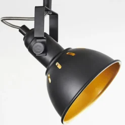 Lampes Dorées-hofstein Plafonnier Tina Chrome, Bois clair, Noir, 4 lumières