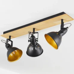 Lampes Dorées-hofstein Plafonnier Tina Chrome, Écru, Noir, 3 lumières