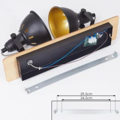 Lampes Dorées-hofstein Plafonnier Tina Écru, Noir, 2 lumières