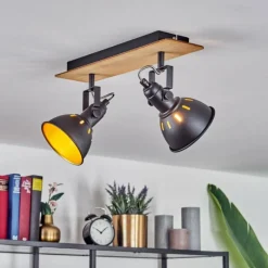 Lampes Dorées-hofstein Plafonnier Tina Écru, Noir, 2 lumières