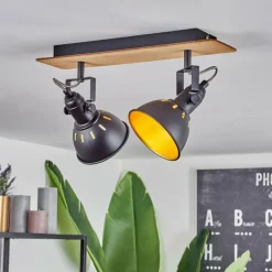 Lampes Dorées-hofstein Plafonnier Tina Écru, Noir, 2 lumières