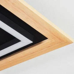 hofstein Plafonnier Tojeirinha LED Bois clair, Noir, 1 lumière, Télécommandes