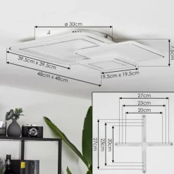 hofstein Plafonnier Tomazes LED Blanc, 1 lumière, Télécommandes