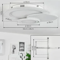 hofstein Plafonnier Tomazes LED Blanc, 1 lumière, Télécommandes