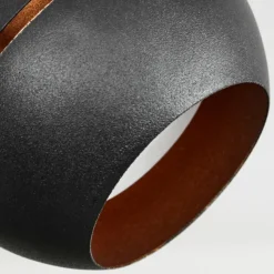 Lampes À Boules-hofstein Plafonnier Tome LED Laiton, Noir, 1 lumière