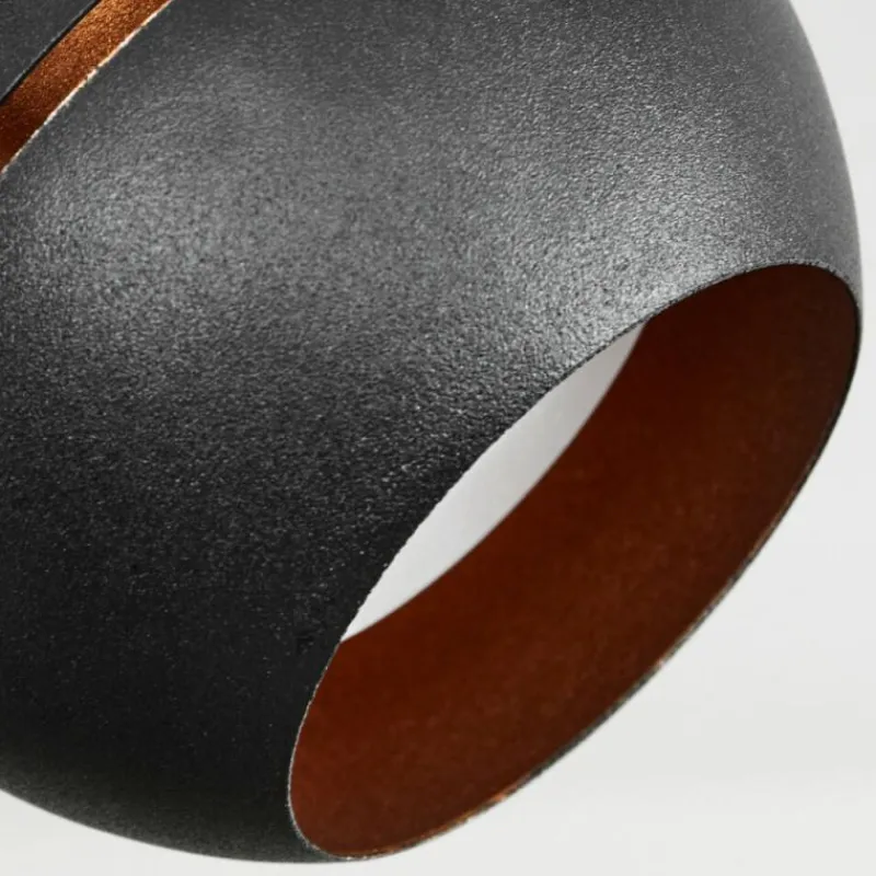 Lampes À Boules-hofstein Plafonnier Tome LED Laiton, Noir, 1 lumière