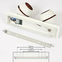 Lampes À Boules-hofstein Plafonnier Tome LED Laiton, Blanc, 2 lumières