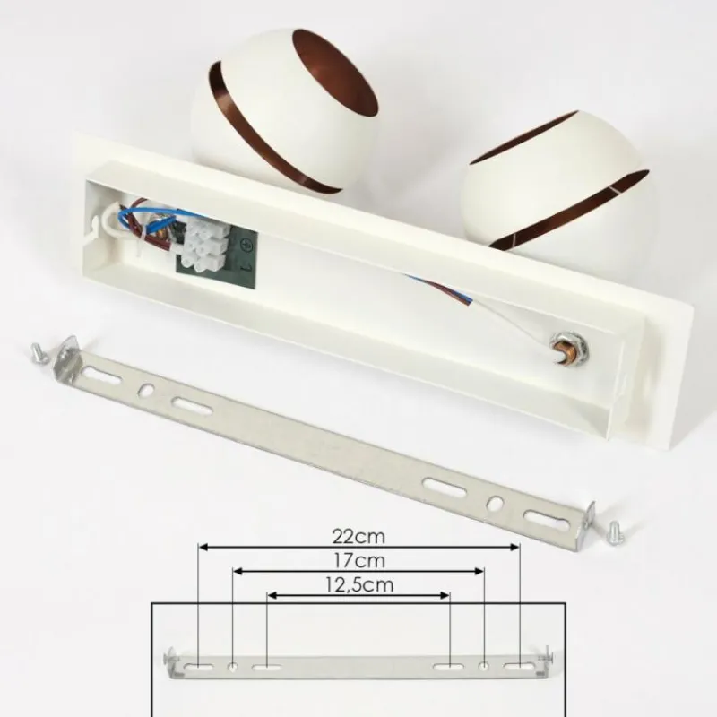 Lampes À Boules-hofstein Plafonnier Tome LED Laiton, Blanc, 2 lumières