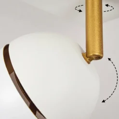 Lampes À Boules-hofstein Plafonnier Tome LED Laiton, Blanc, 2 lumières