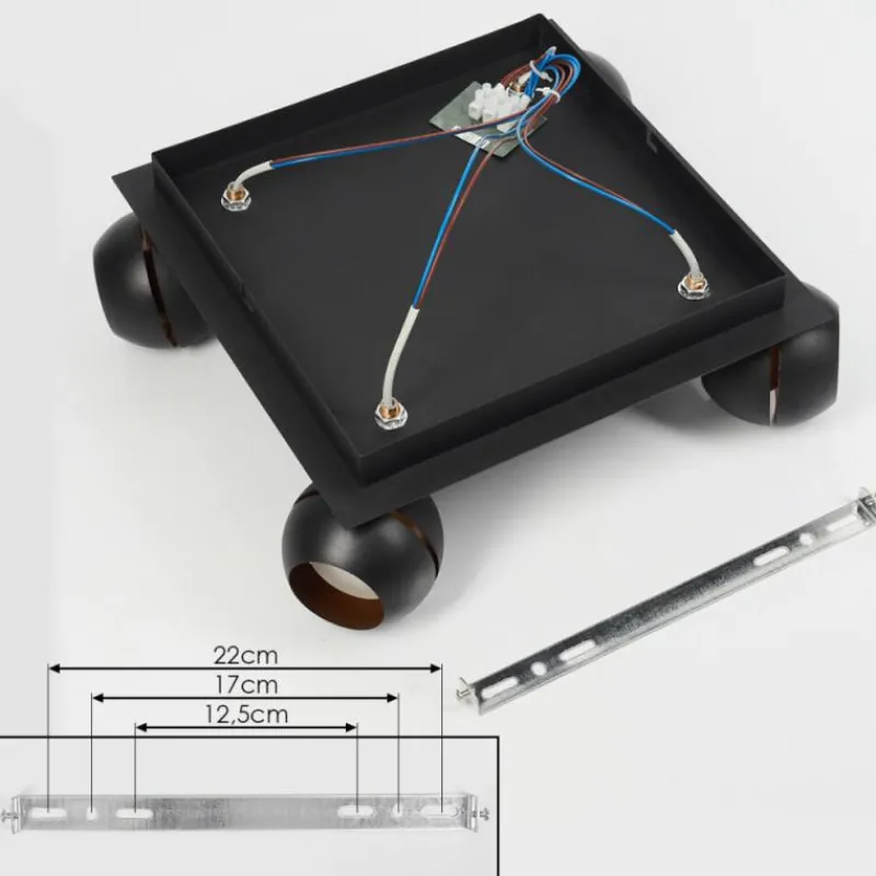 Lampes À Boules-hofstein Plafonnier Tome LED Laiton, Noir, 4 lumières