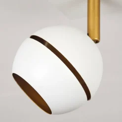 Lampes À Boules-hofstein Plafonnier Tome LED Laiton, Blanc, 4 lumières