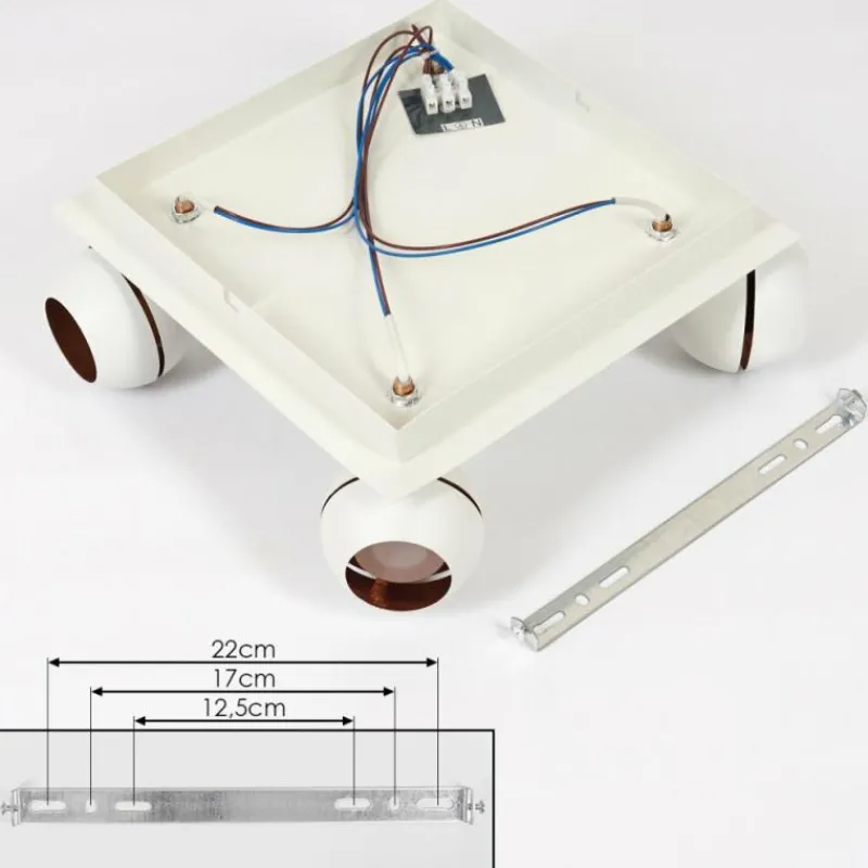 Lampes À Boules-hofstein Plafonnier Tome LED Laiton, Blanc, 4 lumières