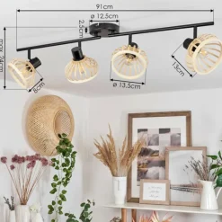 Luminaires Scandinaves-hofstein Plafonnier Totui Noir, 4 lumières