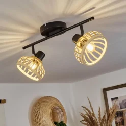 Luminaires Scandinaves-hofstein Plafonnier Totui Noir, 2 lumières