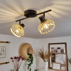 Luminaires Scandinaves-hofstein Plafonnier Totui Noir, 2 lumières