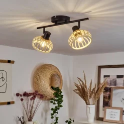 Luminaires Scandinaves-hofstein Plafonnier Totui Noir, 2 lumières