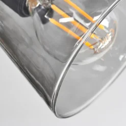 Suspension Verre Fumé-hofstein Plafonnier Trajouca Noir, 3 lumières