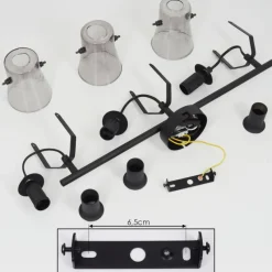 Suspension Verre Fumé-hofstein Plafonnier Trajouca Noir, 3 lumières