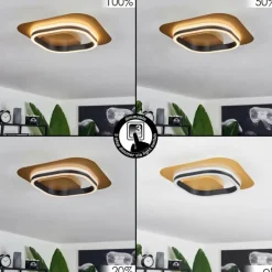 Lampes Dorées-hofstein Plafonnier Valduge LED Or, Noir, 1 lumière