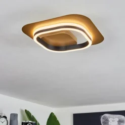 Lampes Dorées-hofstein Plafonnier Valduge LED Or, Noir, 1 lumière