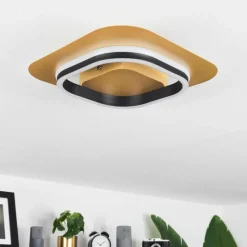 Lampes Dorées-hofstein Plafonnier Valduge LED Or, Noir, 1 lumière