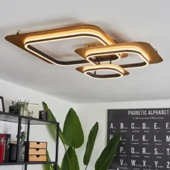 Lampes Dorées-hofstein Plafonnier Valduge LED Or, Noir, 1 lumière