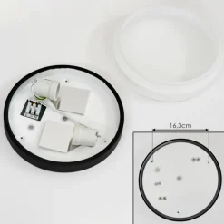 hofstein Plafonnier Valpedre Noir, 2 lumières