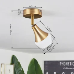 hofstein Plafonnier Venizy Vieux laiton, 1 lumière