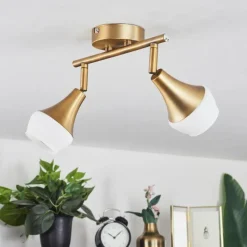 hofstein Plafonnier Venizy Vieux laiton, 2 lumières