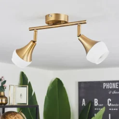 hofstein Plafonnier Venizy Vieux laiton, 2 lumières