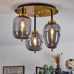 hofstein Plafonnier Verbania Laiton, 3 lumières