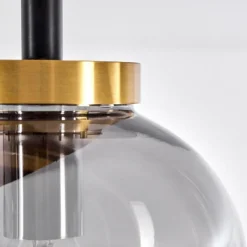 Suspension Verre Fumé-hofstein Plafonnier Verbania Laiton, 6 lumières