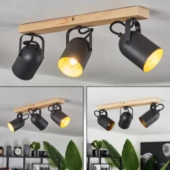 Lampes Dorées-hofstein Plafonnier Vergoignan Brun, Noir, 3 lumières