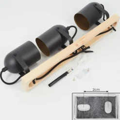 Lampes Dorées-hofstein Plafonnier Vergoignan Brun, Noir, 3 lumières