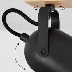 Lampes Dorées-hofstein Plafonnier Vergoignan Écru, Noir, 1 lumière