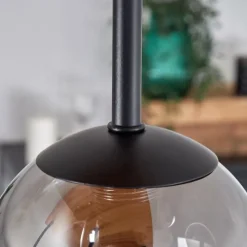 hofstein Plafonnier - Verre 10 cm, 12 cm, 15 cm Chehalis Écru, Noir, 5 lumières